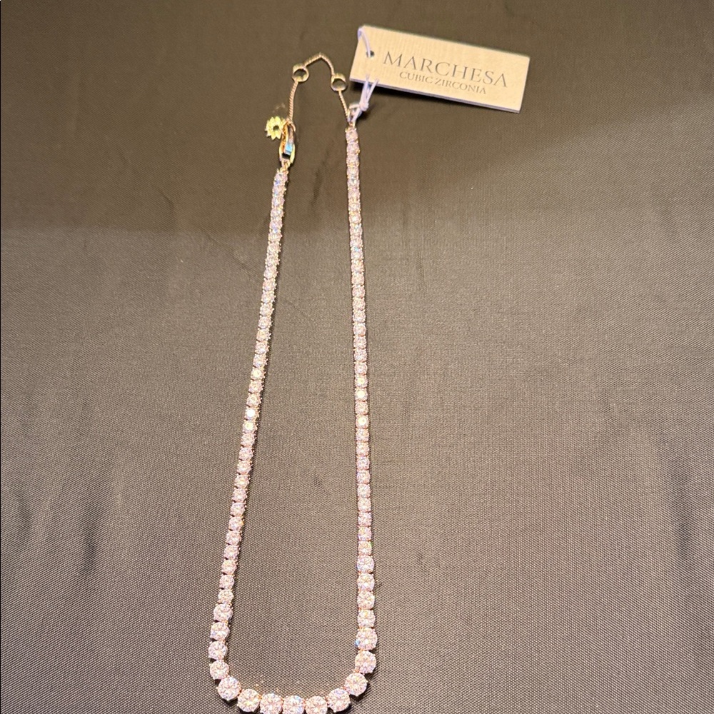 Marchesa Silver Necklace with Sparkling Stones